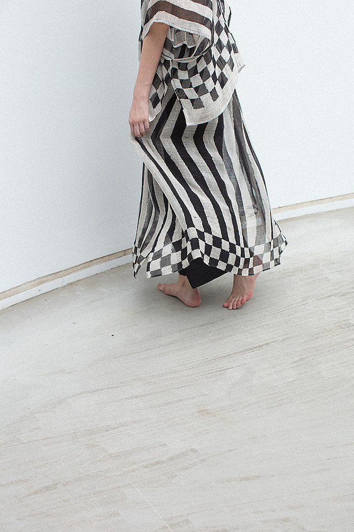 stripe & checker pattern pullover / skirt / pants